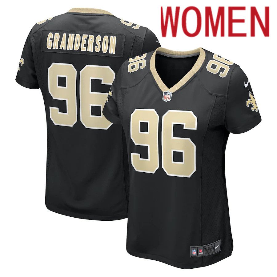 Women New Orleans Saints #96 Carl Granderson Nike Black Game NFL Jersey->women nfl jersey->Women Jersey